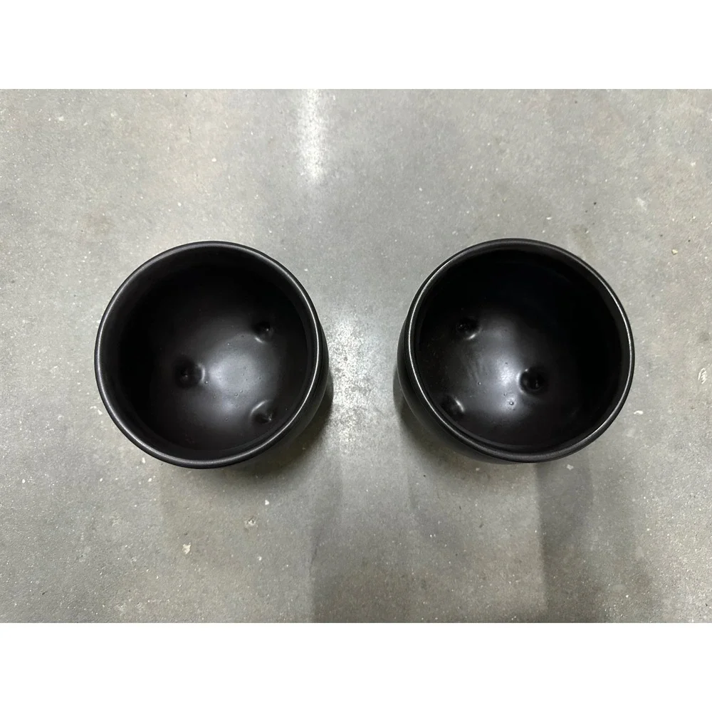 Threshold Matte Black Stoneware Cauldron Footed Bowls Set of 2 Halloween Decor